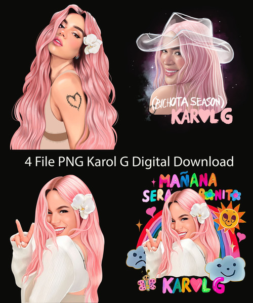 Karol G MIEX TENIA RAZON, New Album manana sera bonito bichota season, Karol G pink hair png, Karol g png.jpg