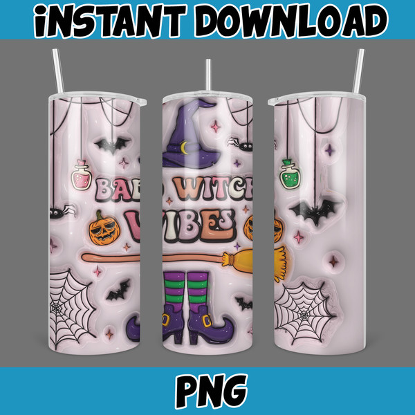 3D Inflated Halloween Season Sublimation Tumbler Design Download PNG, 20 Oz Digital Tumbler Wrap PNG (111).jpg