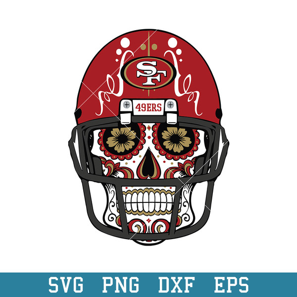 Skull Helmet Patterns San Francisco 49ers Svg. San Francisco 49ers Svg, NFL Svg, Png Dxf Eps Digital File.jpeg