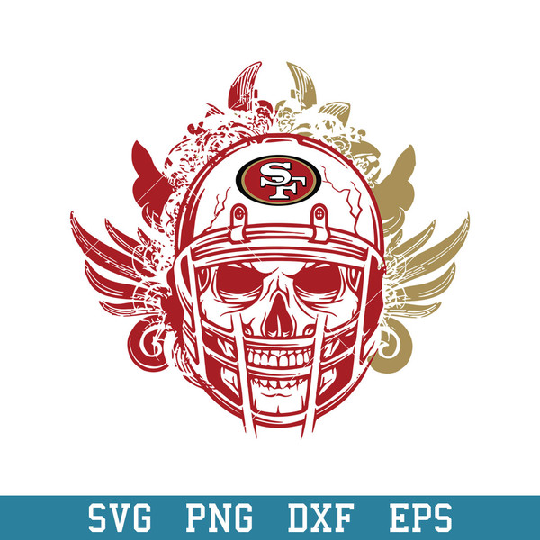 Skull Helmet San Francisco 49ers Floral Svg, San Francisco 49ers Svg, NFL Svg, Png Dxf Eps Digital File.jpeg