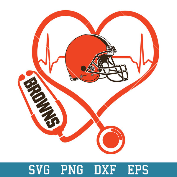 Stethoscope Heart Cleveland Browns Svg, Cleveland Browns Svg, NFL Svg, Png Dxf Eps Digital File.jpeg