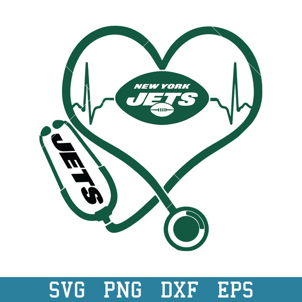 Stethoscope Heart New York Jets Svg, New York Jets Svg, NFL Svg, Png Dxf Eps Digital File.jpeg