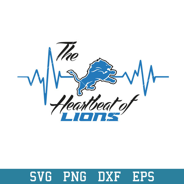 The Heartbeat Detroit Lions Svg, Detroit Lions Svg, NFL Svg, Png Dxf Eps Digital File.jpeg