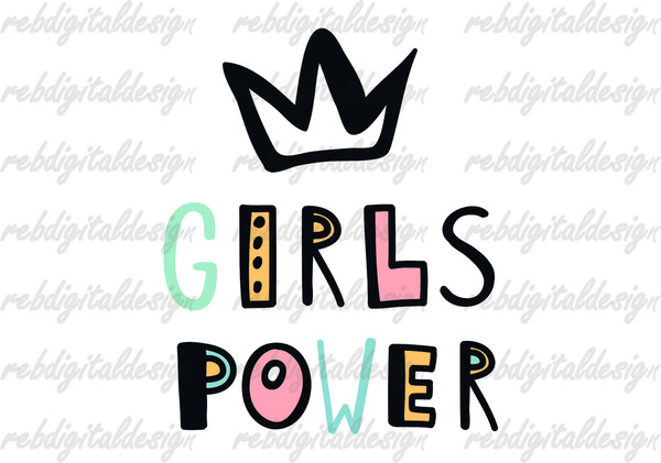 Girl Power SVG PNG Instant Digital Download Clipart Vector Outline Stencil - 1.jpg