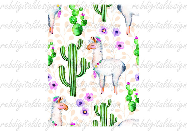 Llama Cactus Flower Picture JPEG Instant Digital Download Clipart Vector Outline Stencil - 1.jpg