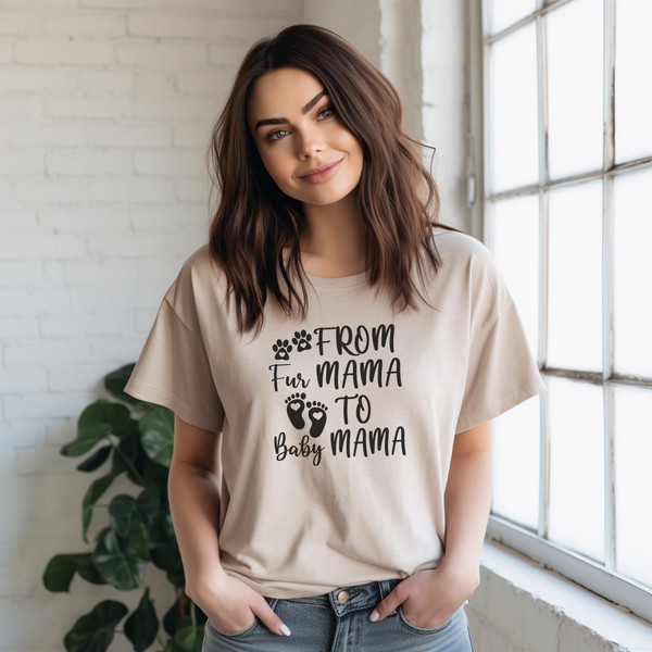 From Fur Mama To Baby Mama Shirt, Pregnancy Shirt, Soon To Be Mom, Expecting Mom, Pregnancy Reveal, Mother's Day Gift, Baby Announcement - 4.jpg