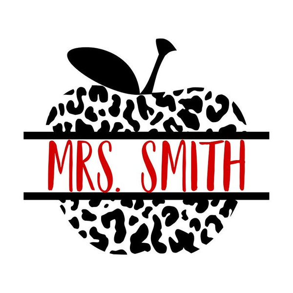 Apple Name Frame SVG, Teacher SVG, Cheetah Apple SVG, Back to School, Digital Download, Cut File, Sublimation (svg, png, dxf, jpeg files) - 2.jpg