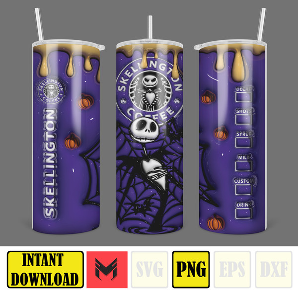 3D Inflated Sublimation Tumbler Design Download PNG, 20 Oz Digital Tumbler Wrap PNG , Instant Download (12).jpg