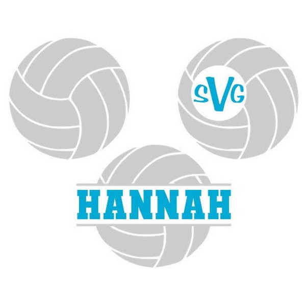 Volleyball SVG Frames, Monogram Frame SVG, Name Frame SVG, Digital Download, Cut File, Sublimation, Clip Art (3 svgpngdxf file formats) - 1.jpg