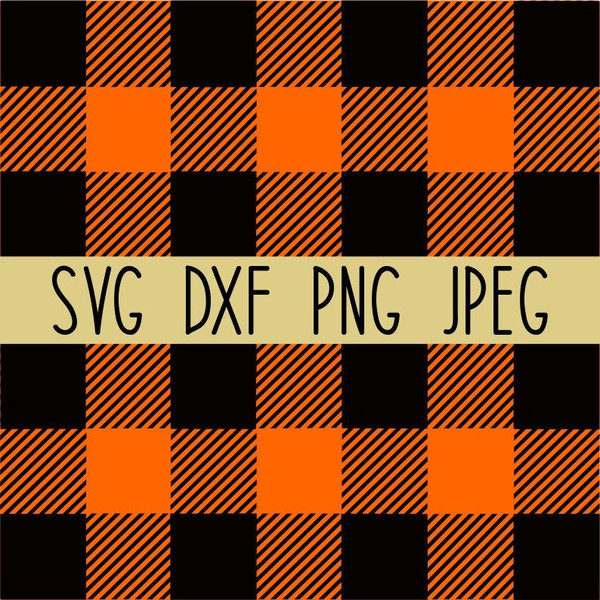 Orange Buffalo Plaid SVG, Check SVG, Digital Paper PNG, Digital Download, Cut File, Clip Art (svgpngdxfjpeg file formats) - 1.jpg