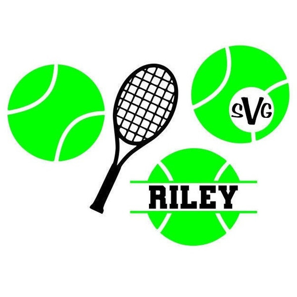 Tennis SVG, Monogram Frame SVG, Name Frame SVG, Digital Download, Cut File, Sublimation, Clip Art (includes 4 svgpngdxf file formats) - 1.jpg