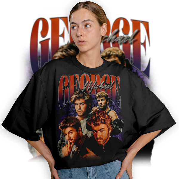 Limited GEORGE MICHAEL Vintage T-Shirt, Graphic Unisex T-shirt, Retro 90's Fans Homage T-shirt, Gift For Women and Men - 1.jpg