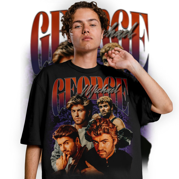 Limited GEORGE MICHAEL Vintage T-Shirt, Graphic Unisex T-shirt, Retro 90's Fans Homage T-shirt, Gift For Women and Men - 2.jpg