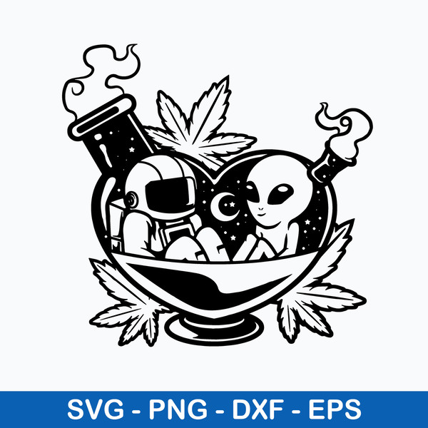 High Astronaut and Alien Svg, Png Dxf Eps Digital File.jpeg