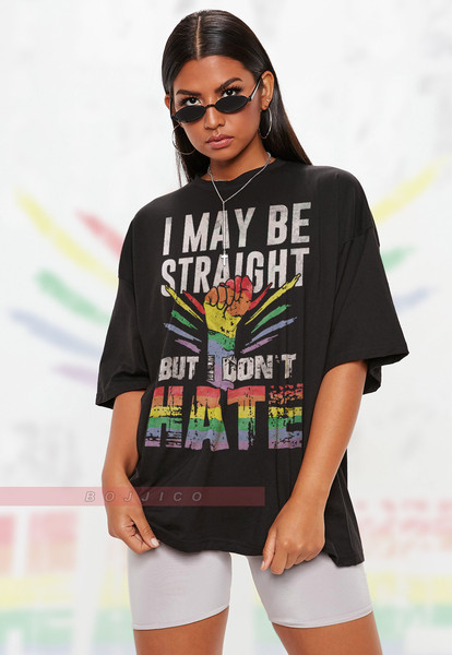 I Maybe Straight, But I Dont Hate PRIDE Months Shirts, Human's Right, Funny LGBT T-Shirt, LGBT Gay Pride, Pride Rainbow Love Symbol Shirt - 1.jpg