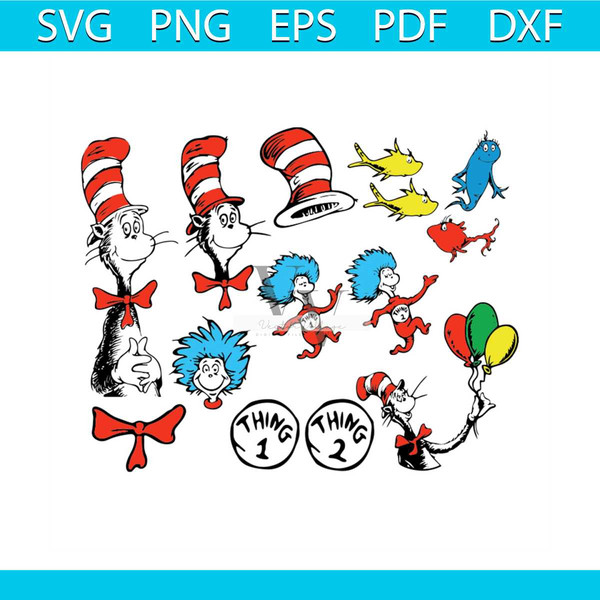 Dr Seuss Bundle Svg, Dr Seuss Svg, Seuss Svg, Dr Seuss Gifts - Inspire ...