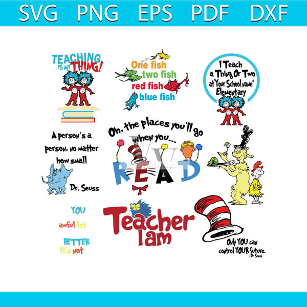 Dr Seuss Bundle Svg, Dr Seuss Svg, Seuss Svg, Dr Seuss Gifts - Inspire ...