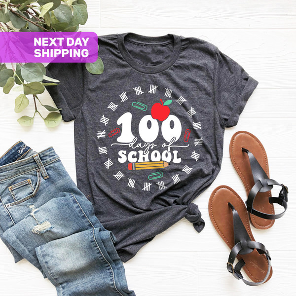 100 Days of School Shirt, Back to School Shirt, 100th Day Of School Celebration, Gift For Teacher, Student Shirt, 100 Day Shirt - 3.jpg