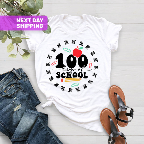 100 Days of School Shirt, Back to School Shirt, 100th Day Of School Celebration, Gift For Teacher, Student Shirt, 100 Day Shirt - 5.jpg