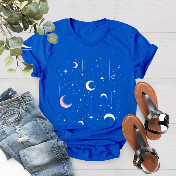 Celestial Shirt, Moon T-Shirts, Moon Graphic T-Shirt, Moon Phase Astrology Astronomy, Women Moon Gift Tee, Garment Dyed, Gift For Her - 4.jpg