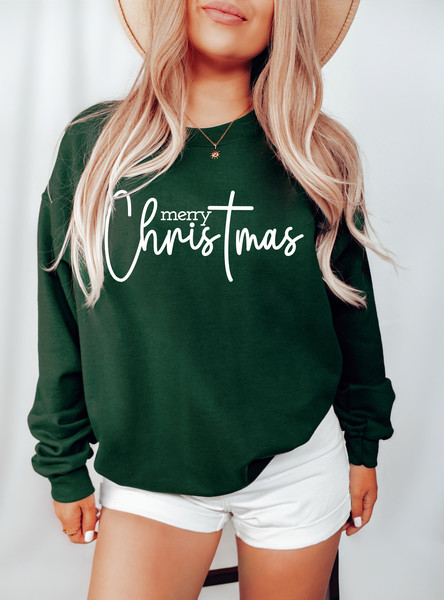 Christmas Crewneck Sweatshirt, Merry Christmas Sweatshirt, Merry and Bright Shirt, Women Christmas Sweater, Xmas Tshirt, Christmas Sweater - 1.jpg