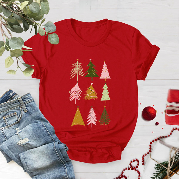 Christmas Trees Shirt, Christmas Tee, Christmas TShirt,Christmas Shirts for Women, Shirts For Christmas, Holiday Tee, Cute Christmas T-shirt - 1.jpg