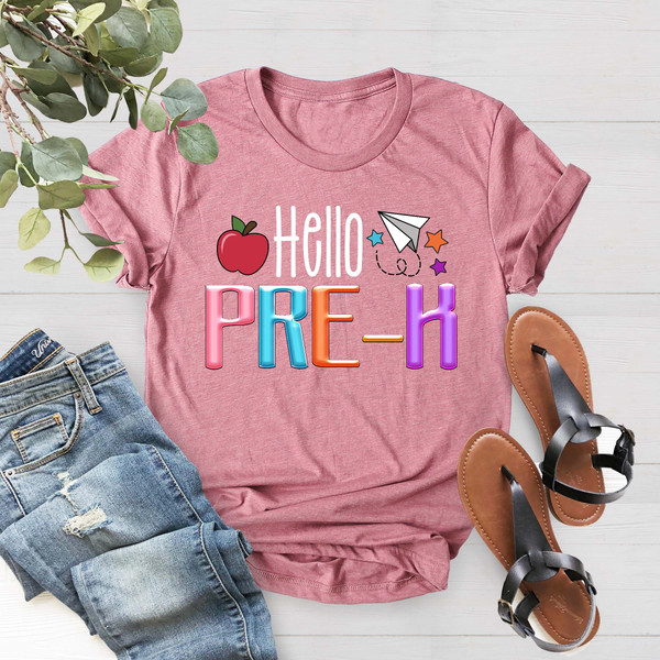 Custom Hello Pre-K, Custom Shirt, Personalized Second Grade Teacher Shirt, Back To School Tees, Happy First Day Of School Shirt For Teachers - 4.jpg