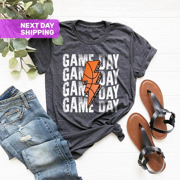 Gameday Basketball Lightning Leopard Bolt Shirt, Gameday Shirt, Basketball Tee, Basketball Shirt For Women, Basketball Mom Shirt - 2.jpg