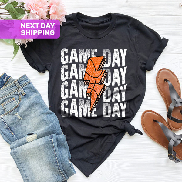 Gameday Basketball Lightning Leopard Bolt Shirt, Gameday Shirt, Basketball Tee, Basketball Shirt For Women, Basketball Mom Shirt - 5.jpg