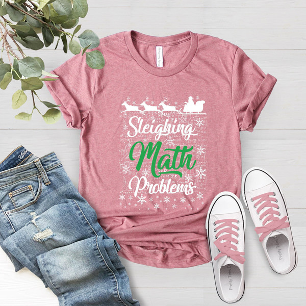 Math Teacher Christmas Shirt, Sleighing Math Problem Shirt, Math Christmas Tree Shirt, Xmas Gift for Math Teacher, Christmas Gift - 2.jpg