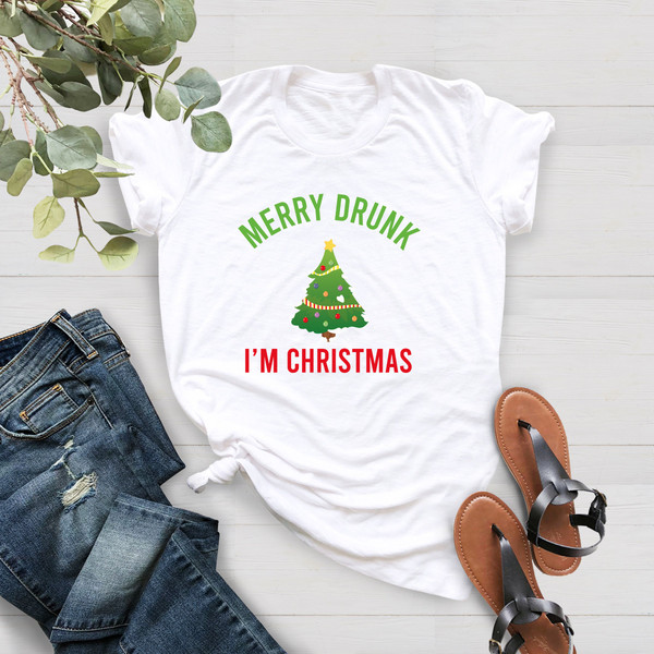Merry Drunk I'm Christmas T-shirt, Christmas Shirt, Funny Christmas Shirt, Christmas Gift, Holiday Shirt,Xmas Party Tee,Christmas Tree Shirt - 2.jpg