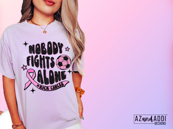 Breast cancer awareness png, kick cancer png, nobody fights alone png, soccer cancer design, retro breast cancer png, pink cancer ribbon - 2.jpg