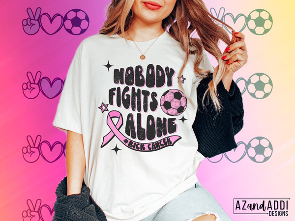 Breast cancer awareness png, kick cancer png, nobody fights alone png, soccer cancer design, retro breast cancer png, pink cancer ribbon - 3.jpg