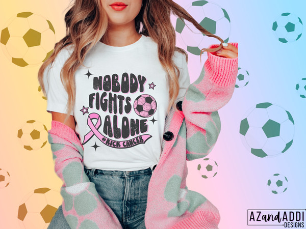 Breast cancer awareness png, kick cancer png, nobody fights alone png, soccer cancer design, retro breast cancer png, pink cancer ribbon - 4.jpg