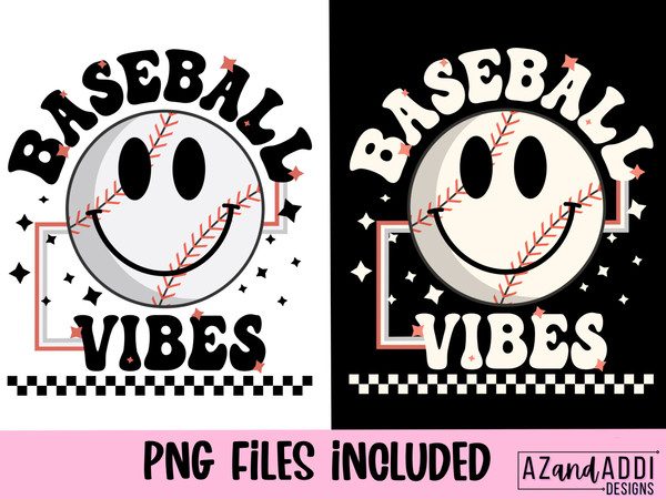 Retro baseball sublimation png, baseball vibes png, baseball smiley face design, baseball mama, retro smile face sublimation - 2.jpg