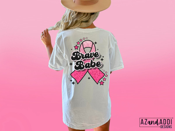 Retro breast cancer awareness png, breast cancer sublimation design, pink cancer ribbon png, brave babe png, pink cancer digital download - 5.jpg