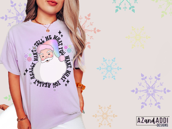 Santa Claus Png, Retro Santa Claus Png, Tell me what you want Png, retro Christmas Png, Christmas Sublimation, Santa baby, ho ho ho - 4.jpg