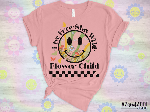 Stay Wild Flower Child Png, Retro Sublimation, Retro smiley face png, wildflower Png, stay wild sun child, grow wild and free - 5.jpg