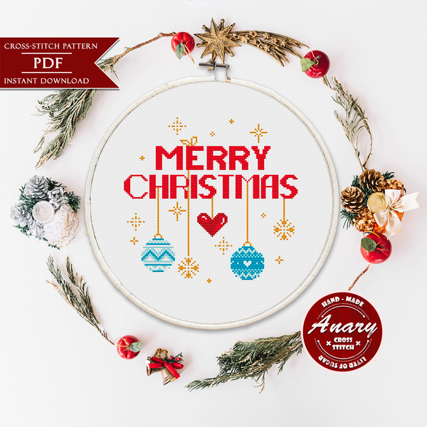 Merry Christmas Cross Stitch Pattern preview.jpg