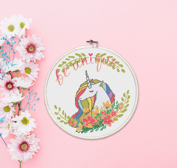 Rainbow Unicorn Cross Stitch Pattern Preview.jpg