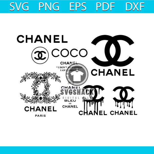 Bundle Brand Logo Fashion SVG Digital File, Chanel Svg