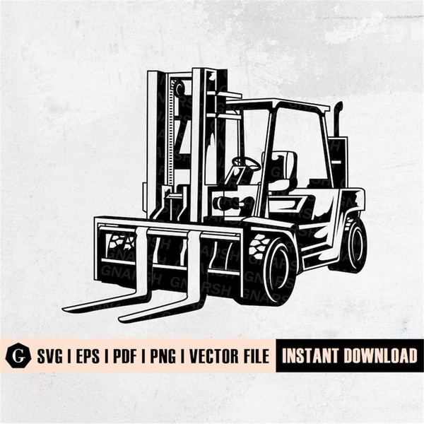 Forklift Clipart Svg File | Industrial truck Svg | Fork Lift - Inspire ...