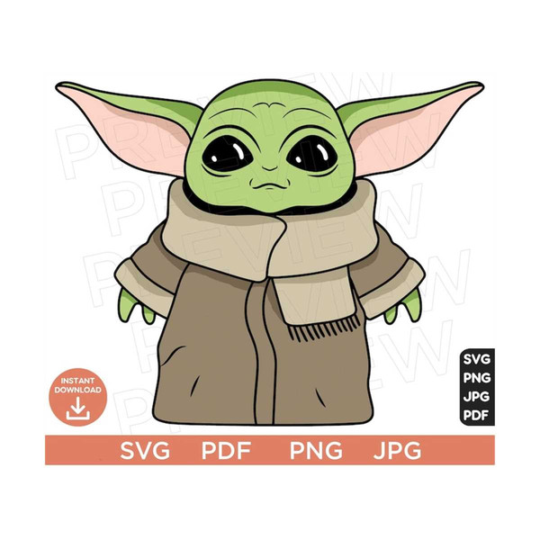 Baby Yoda SVG Ears Clipart Silhouette, Vector file, Star svg - Inspire ...