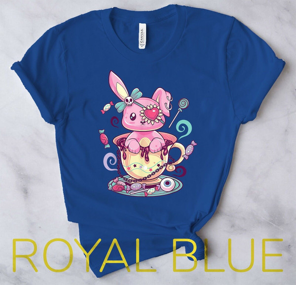 Kawaii Pastel Goth Cute Creepy Rabbit Menhera Occult Bunny - Unisex Form T-Shirt7.jpg