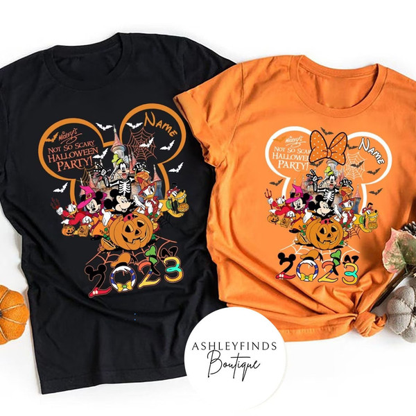 Personalized Halloween Mickey & friends shirt, Not so scary Halloween party shirts, Disney Halloween shirts, Disney world Disneyland Tee - 1.jpg