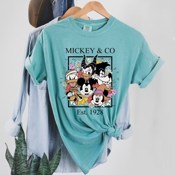 Mickey & Co Halloween Comfort Colors® Shirt, Mickey and Friends Floral Halloween Shirt, Disney Spooky Shirt, Disney Halloween Party Shirt - 5.jpg