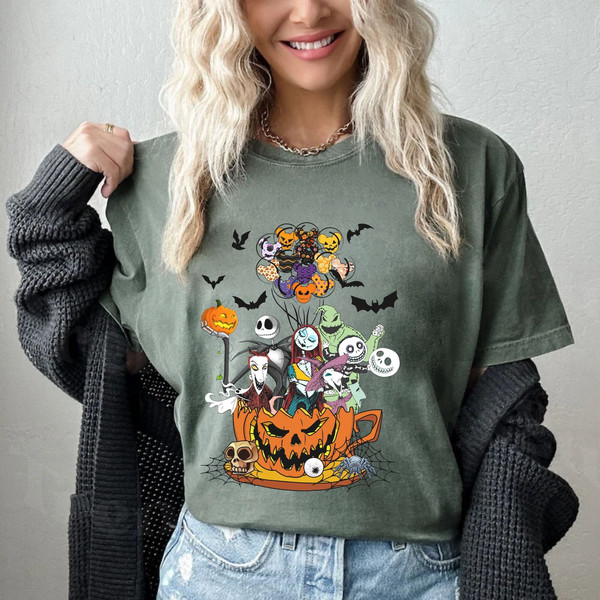 Nightmare Tea Cup Balloon Comfort Colors® Shirt, Disney Balloon Halloween Shirt, Nightmare Spooky Season Shirt, Disney Halloween Party Shirt - 5.jpg