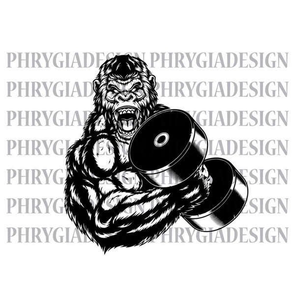 Gorilla Body Builder Svg , Gym Svg , Bodybuilding Svg , Gori