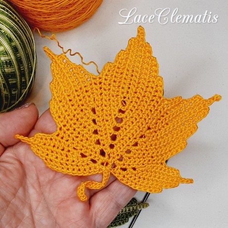 Crochet pattern leaf maple, oak, clover Autumn leaves crochet instructions motifs for Irish Lace Digital file PDF