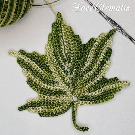 Crochet pattern leaf maple, oak, clover Autumn leaves crochet instructions motifs for Irish Lace Digital file PDF